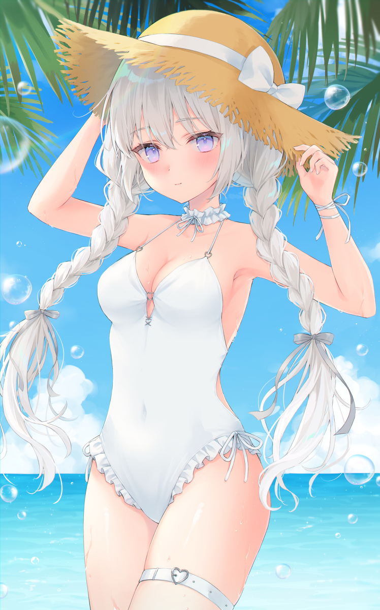 This is a pixiv picture whose title is White Summer Girl.