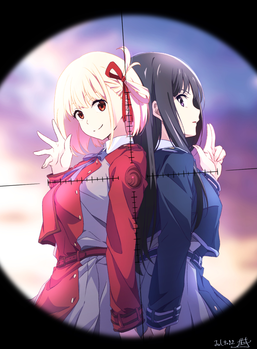 This is a pixiv picture whose title is リコリス・リコイル_01.