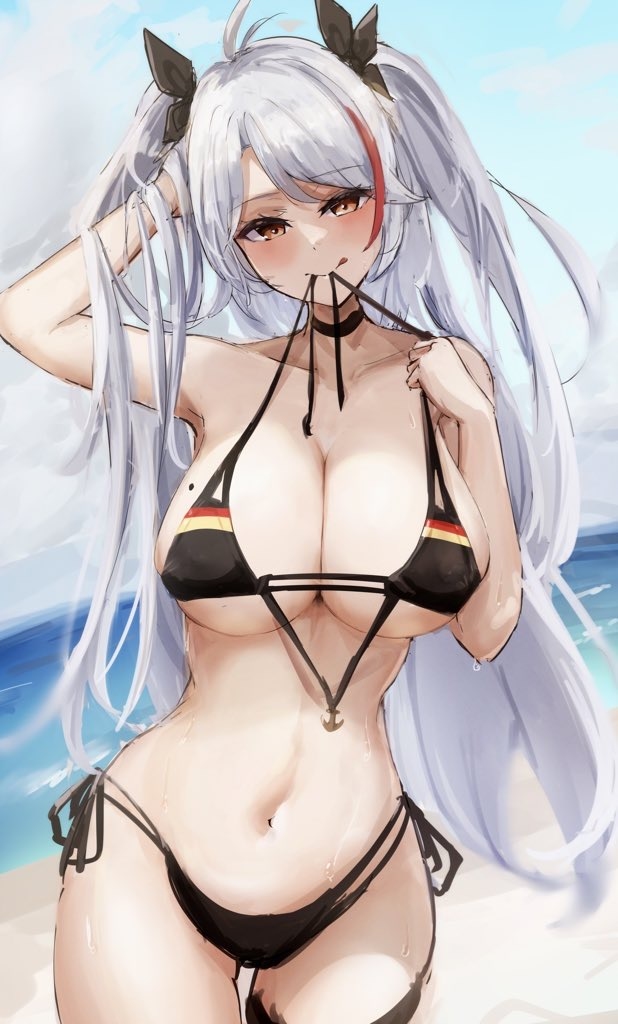 This is a pixiv picture whose title is 水着オイゲンさん⛱.