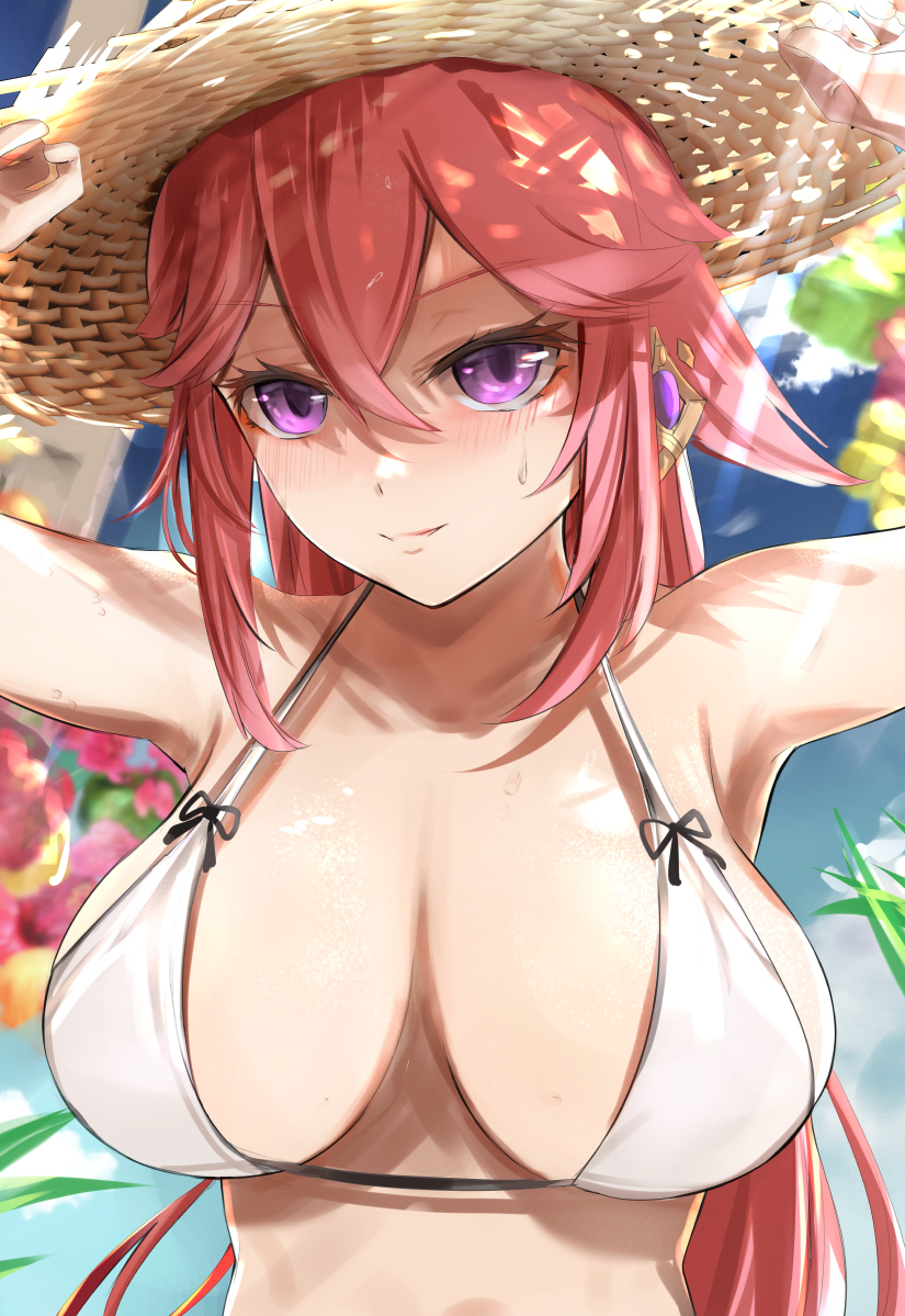 This is a pixiv picture whose title is サマー 八重神子.