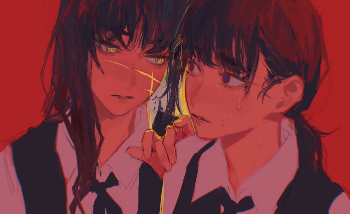 This is a pixiv picture whose title is Mitaka Asa & War Devil.