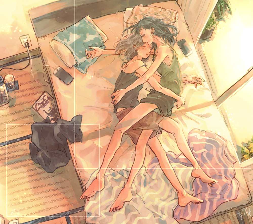 This is a pixiv picture whose title is 創作百合の落書きや漫画まとめ40.