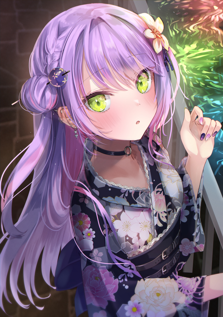 This is a pixiv picture whose title is 花火よりも.