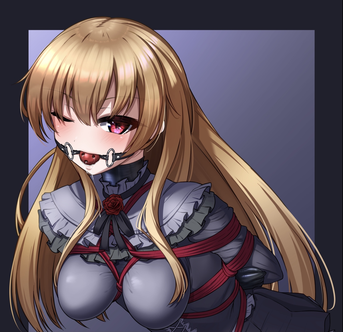 This is a pixiv picture whose title is うちの子 ゴスロリ緊縛ラバースーツ.