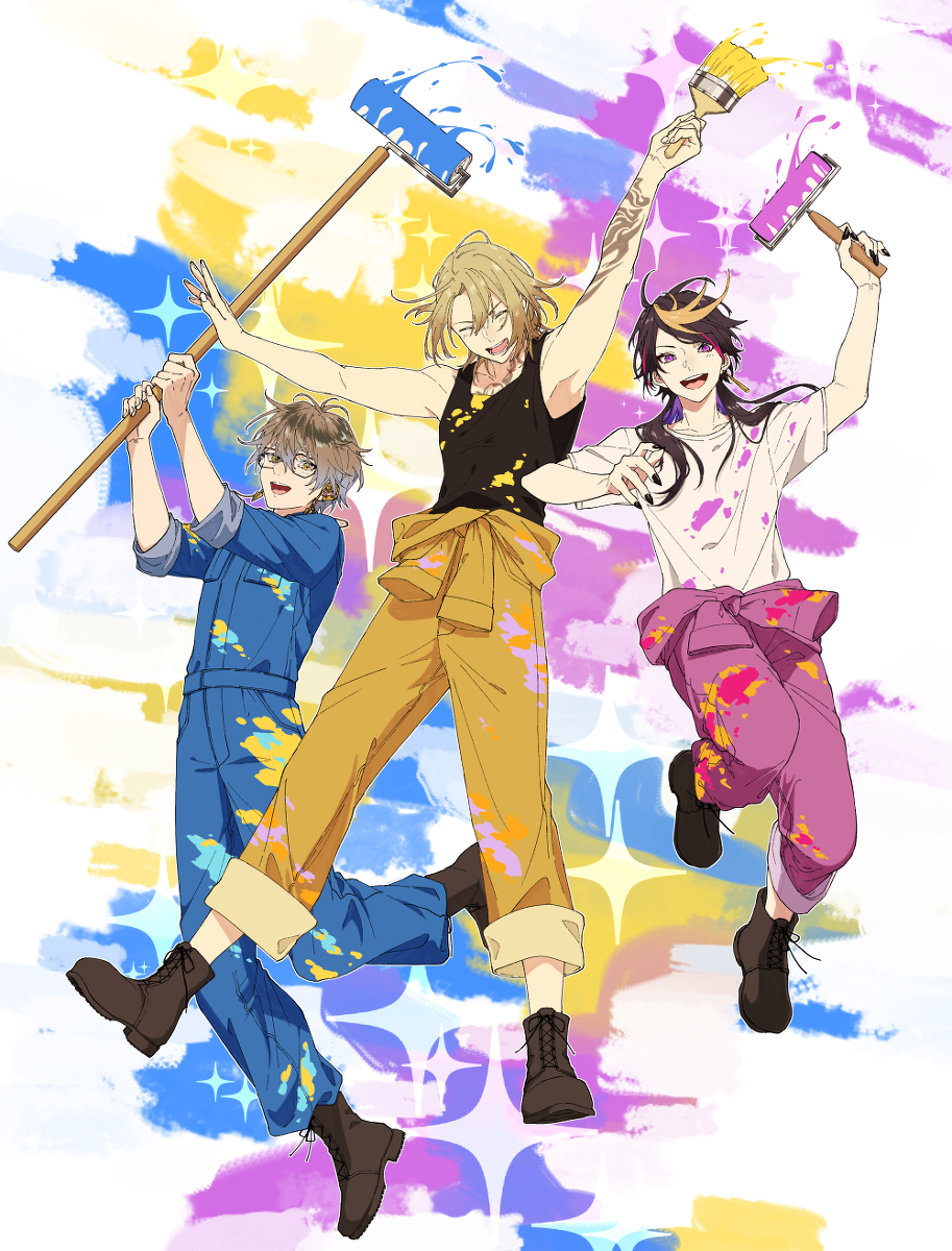 This is a pixiv picture whose title is 💙💛💜.