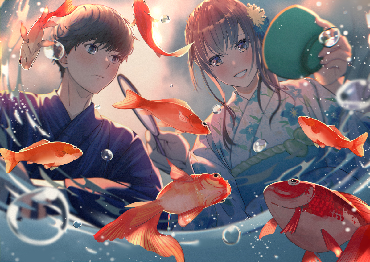 This is a pixiv picture whose title is 時間が止まればいいと思った.