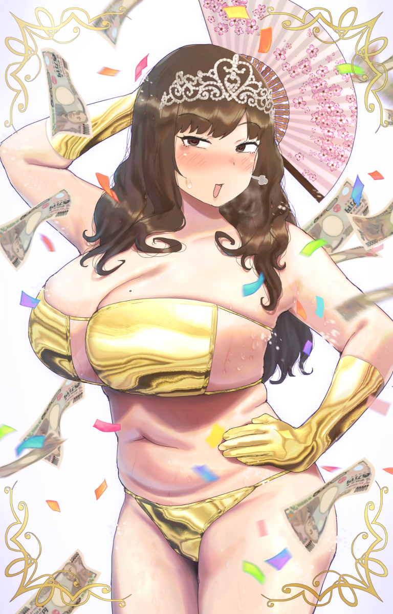 This is a pixiv picture whose title is ぽっちゃり系黄金ビキニお姉さん.