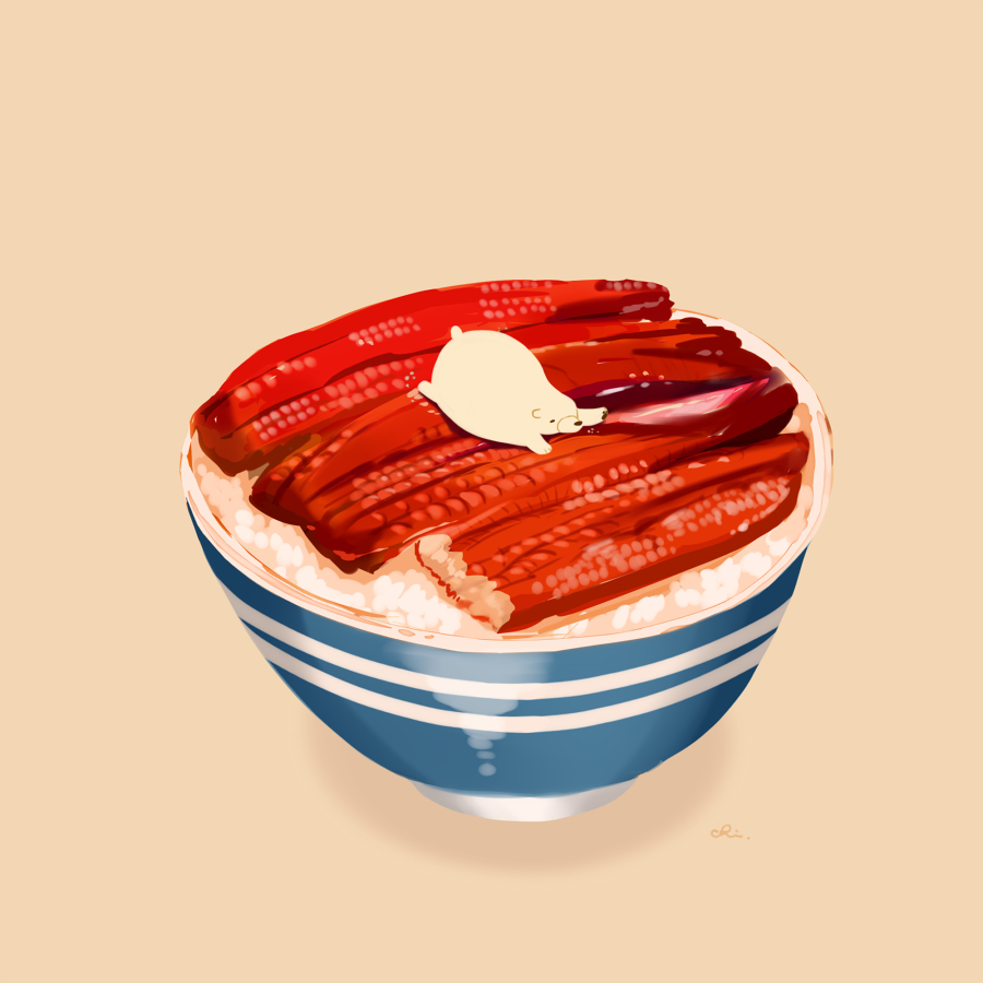 This is a pixiv picture whose title is うな丼.