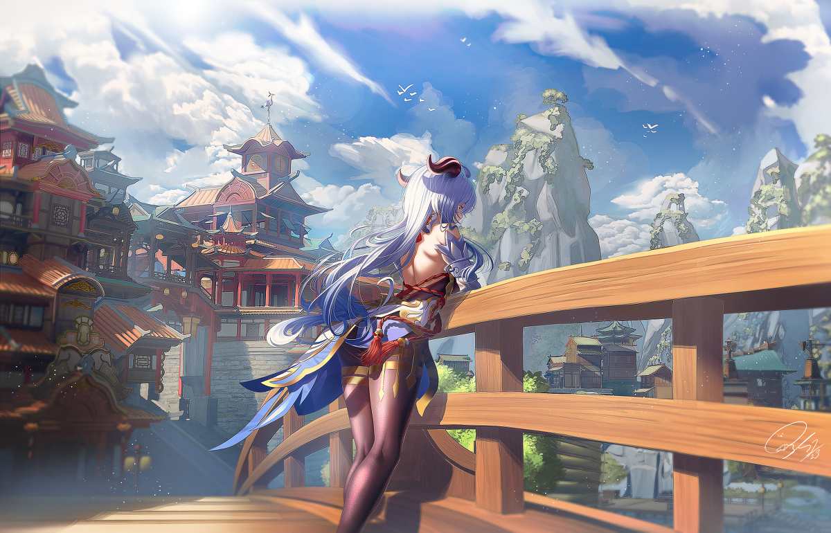 This is a pixiv picture whose title is 甘雨.