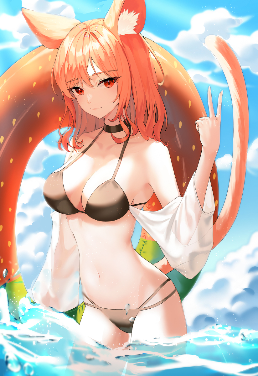 This is a pixiv picture whose title is Nya~🐾🌊.