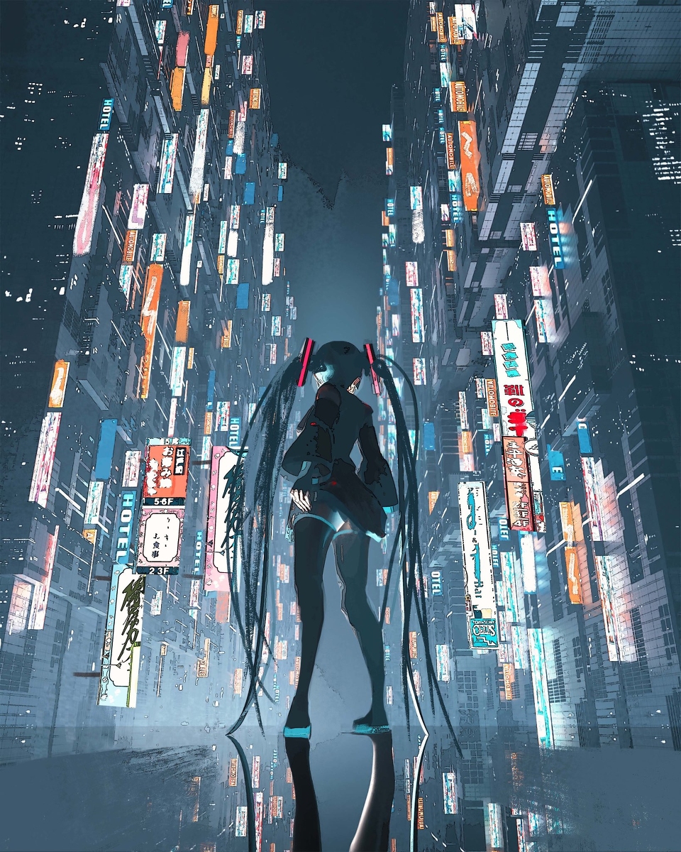 This is a pixiv picture whose title is 初音ミク.