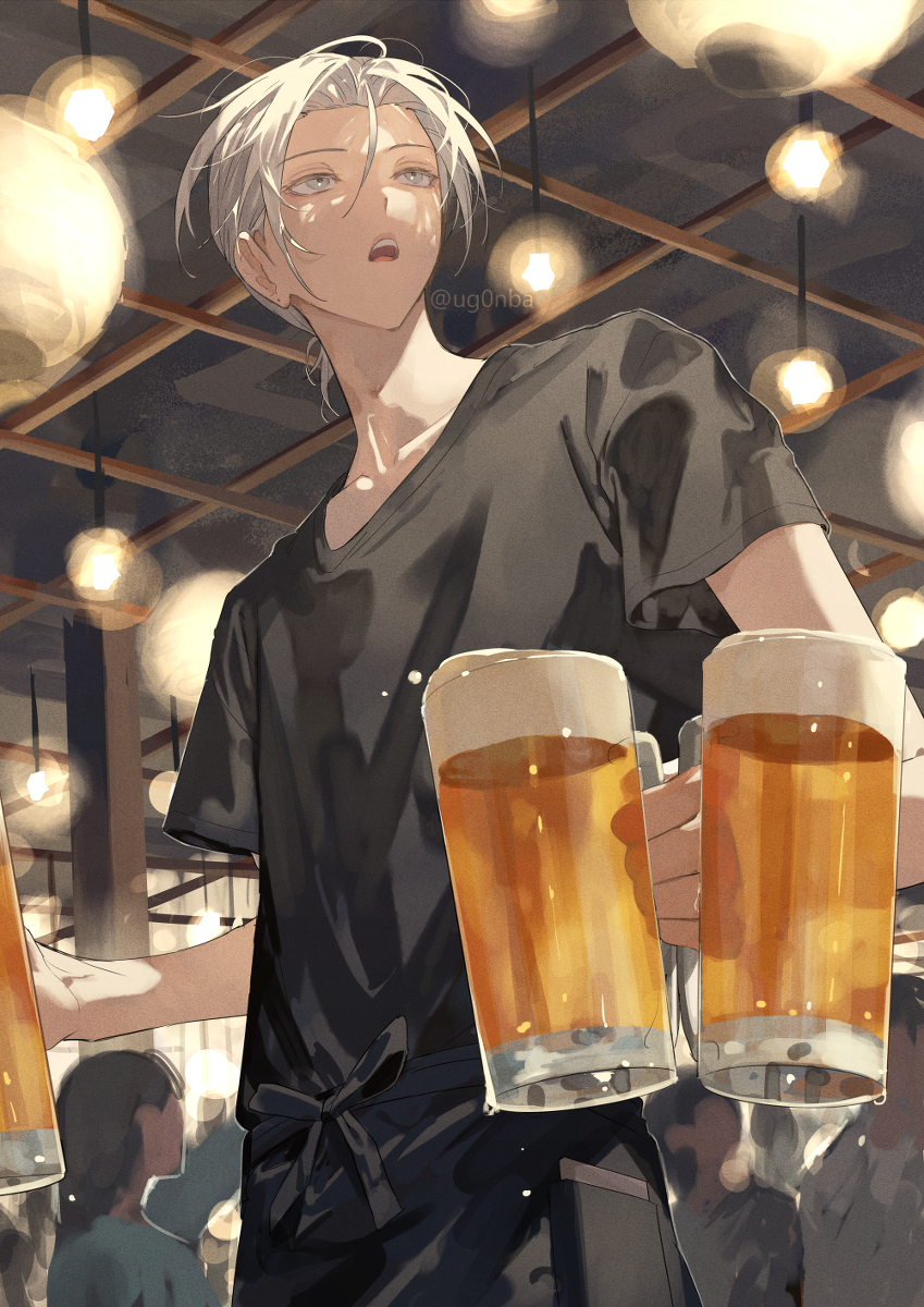 This is a pixiv picture whose title is 居酒屋バイト.