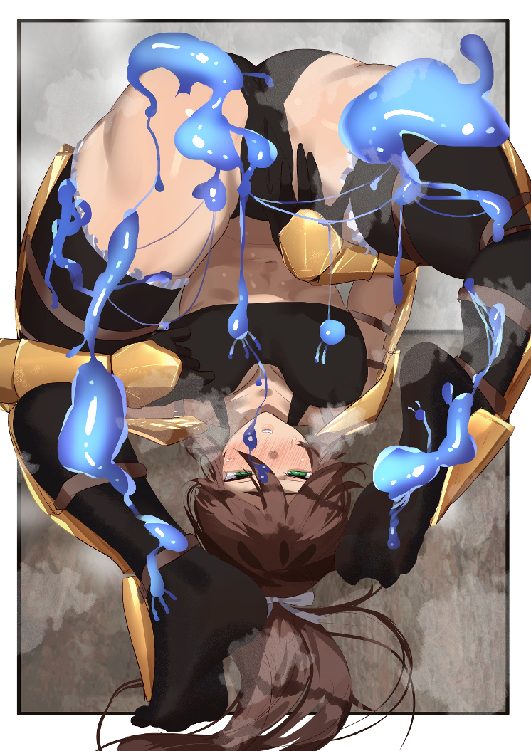 This is a pixiv picture whose title is Skeb　リク主さんオリキャラ女騎士　敗北.