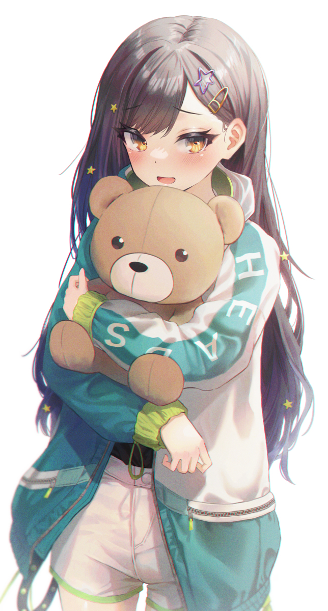 This is a pixiv picture whose title is 誕生日プレゼントにクマのぬいぐるみをもらった杏ちゃん.