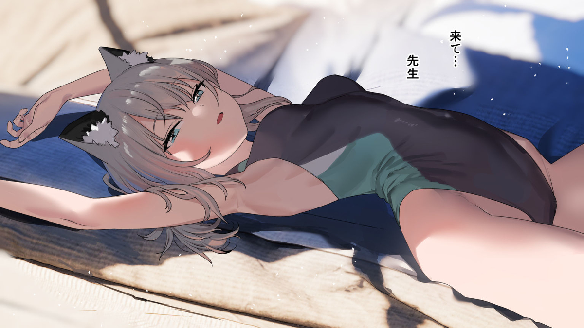 This is a pixiv picture whose title is 水着シロコ.