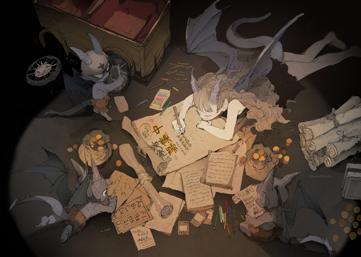 This is a pixiv picture whose title is 洞窟の魔物.