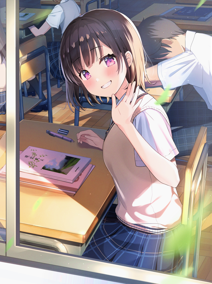 This is a pixiv picture whose title is 目が合うとニコニコしながら手を振ってくれる一つ下の子.