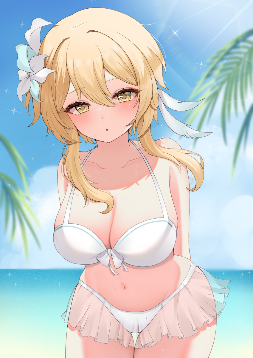 This is a pixiv picture whose title is ねぇ、泳がないの？.