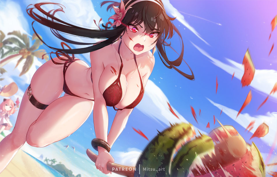 This is a pixiv picture whose title is いばら姫対スイカ.