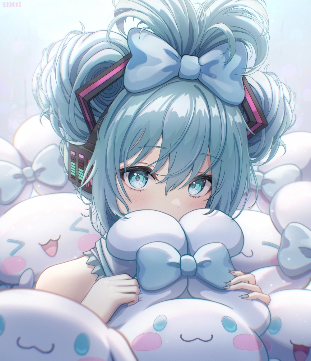 This is a pixiv picture whose title is cinnamoroll miku.