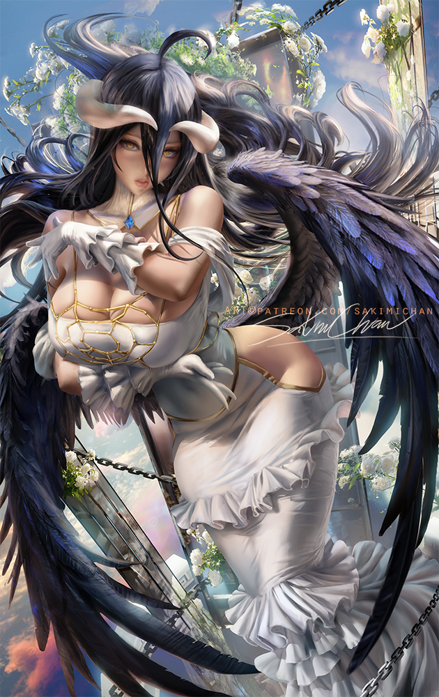 This is a pixiv picture whose title is アルベド Albedo 雅儿贝德.