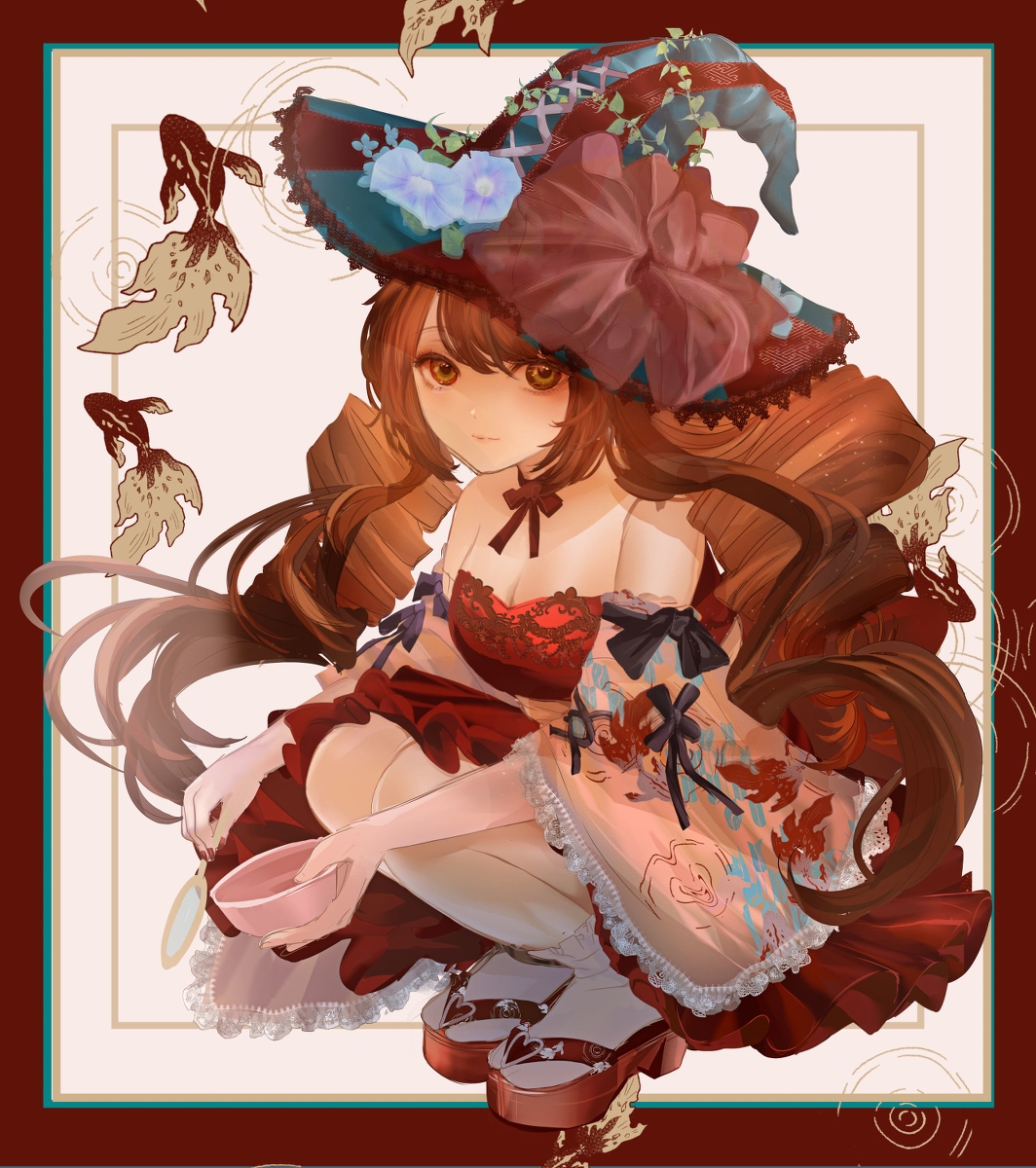 This is a pixiv picture whose title is 金魚魔女(背景なし版).