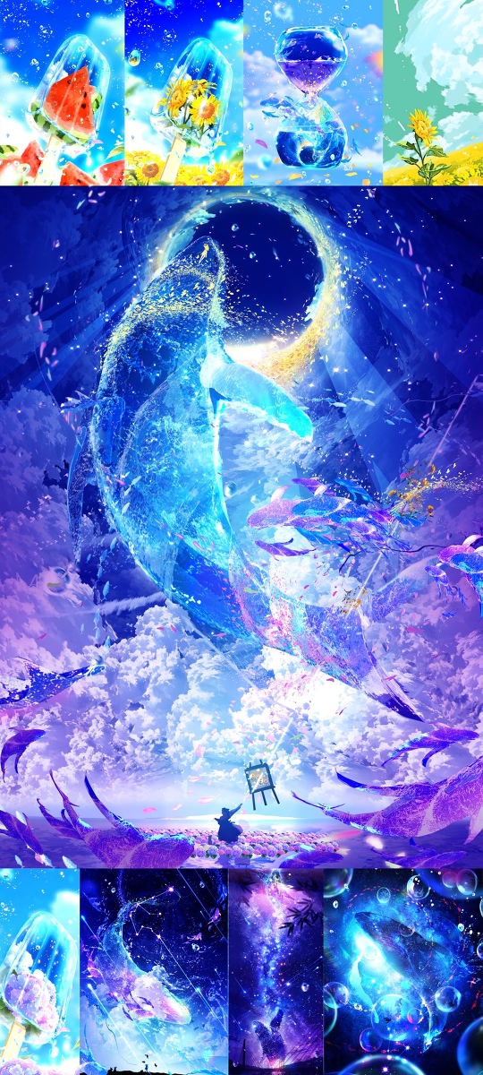 This is a pixiv picture whose title is 今月のまとめ『夏の彼方へ』明るさMAXのタップ推奨.