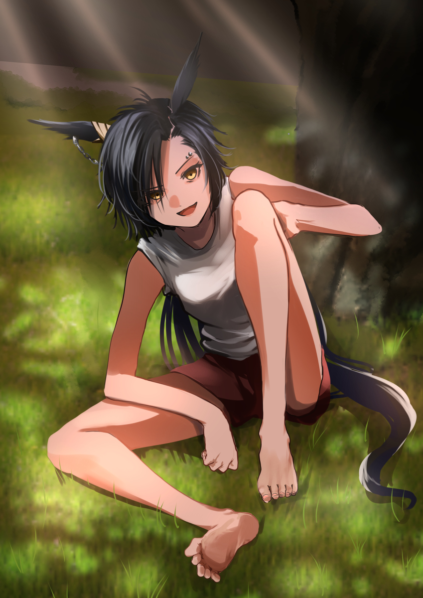 This is a pixiv picture whose title is さっき勝ってきた足だ.