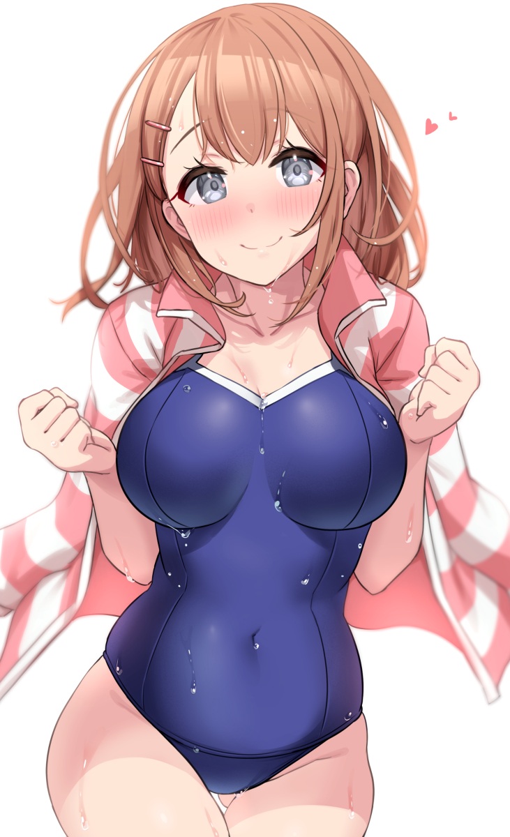 This is a pixiv picture whose title is 【skeb】花里みのりスク水.