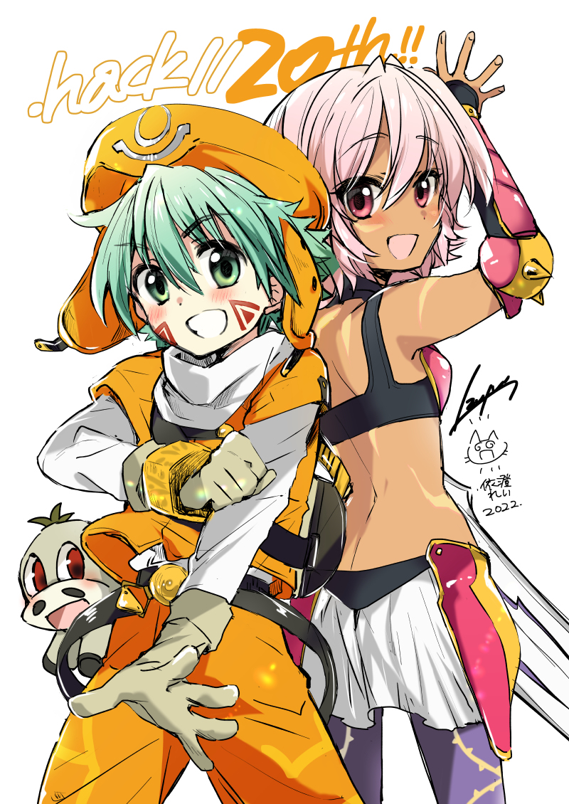 This is a pixiv picture whose title is .hack20周年おめでとう絵.