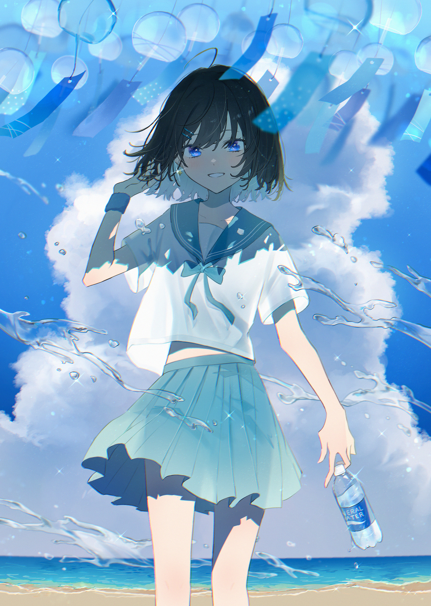 This is a pixiv picture whose title is 僕の夏が始まる音がした.