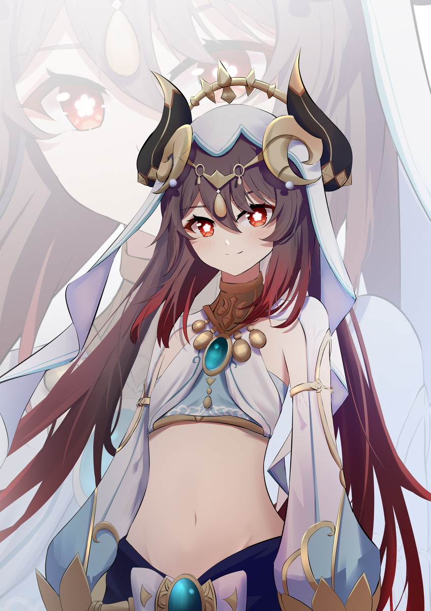 This is a pixiv picture whose title is 日绘，Hu Nilou.