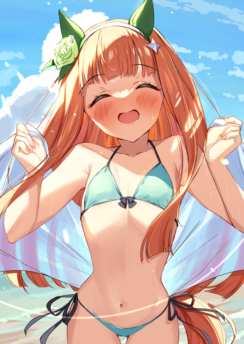 This is a pixiv picture whose title is スズカの勝負水着②.
