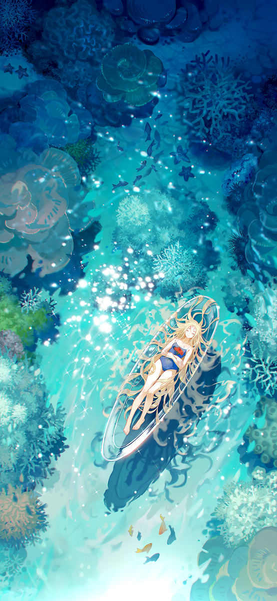 This is a pixiv picture whose title is 漂着.