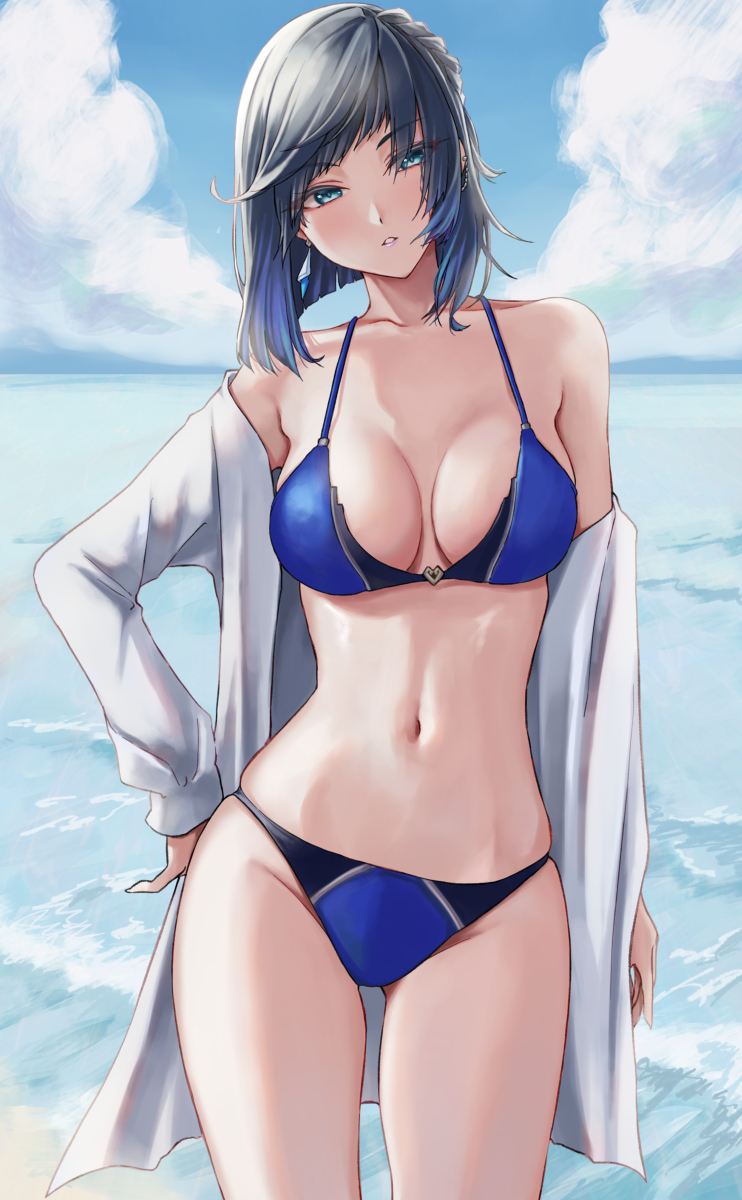 This is a pixiv picture whose title is 水着夜蘭.