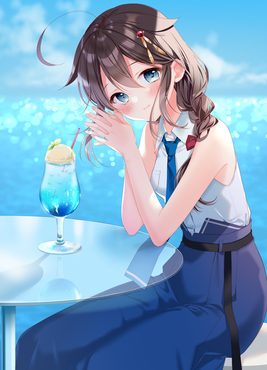 This is a pixiv picture whose title is 夏とクリームソーダ.