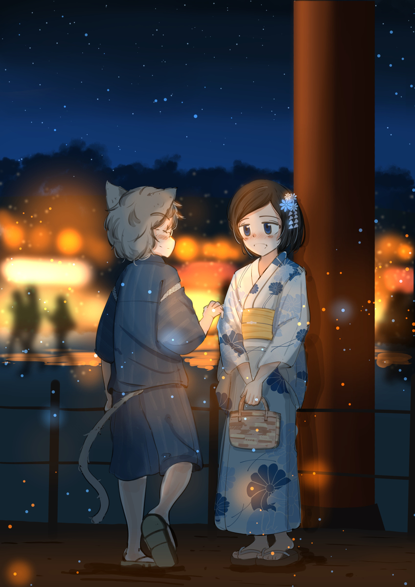 This is a pixiv picture whose title is 浴衣、いちおう着てきたけど…….