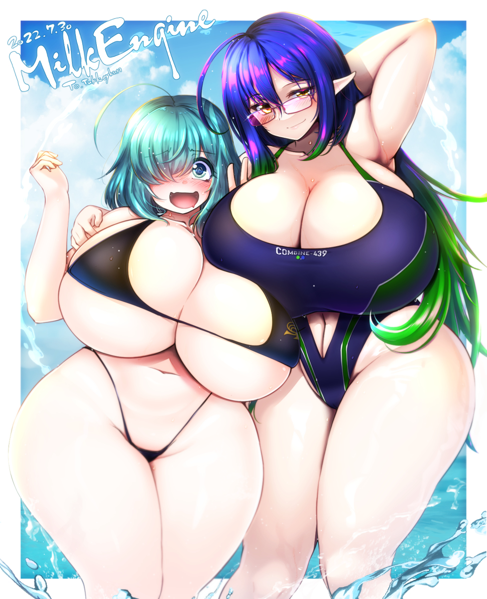 This is a pixiv picture whose title is [Skeb]虹水さんと彩奈ちゃん.