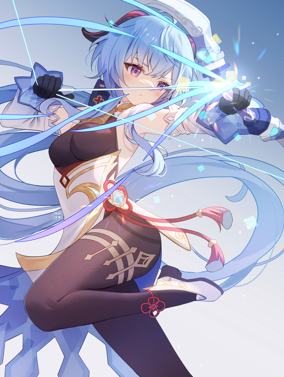 This is a pixiv picture whose title is 甘雨 射手.