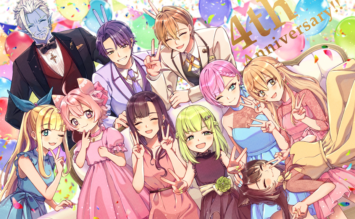 This is a pixiv picture whose title is 🎉二期生四周年🎉.