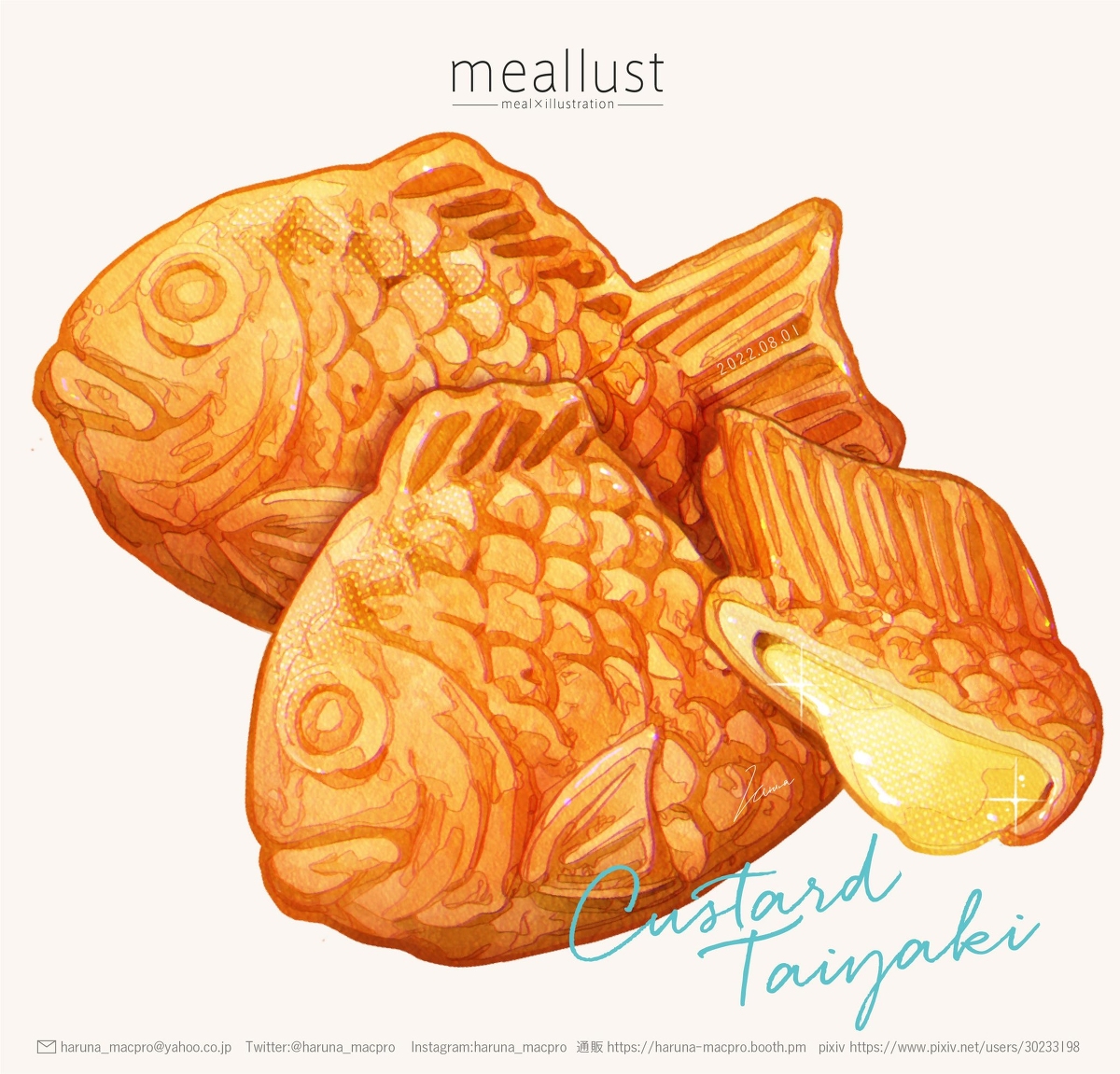 This is a pixiv picture whose title is Custard taiyaki.