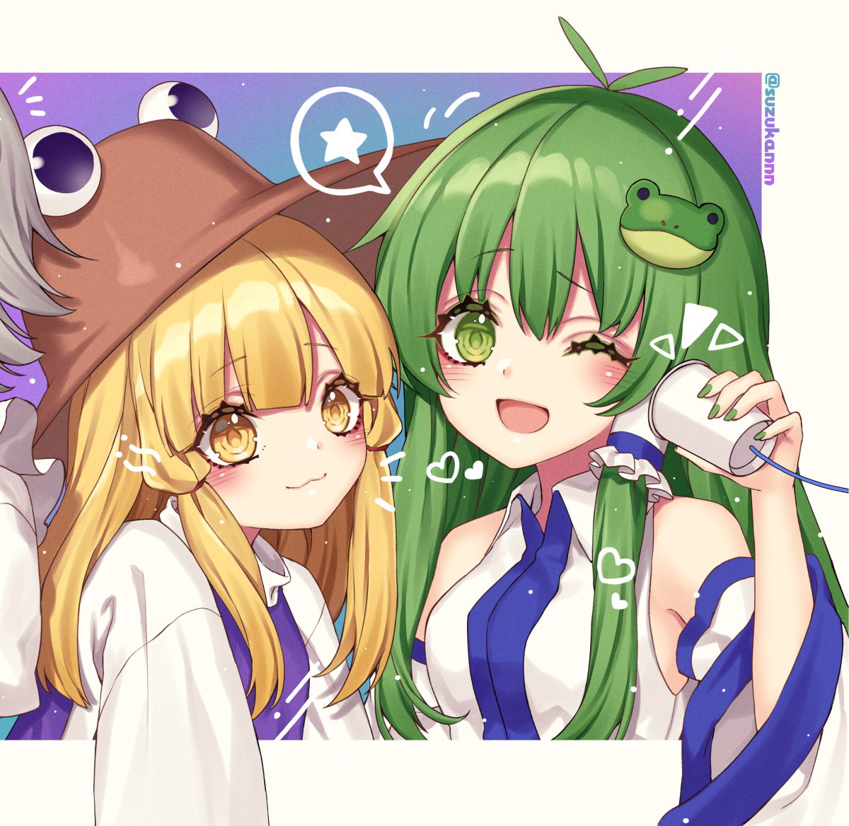This is a pixiv picture whose title is 伝わる青い糸.
