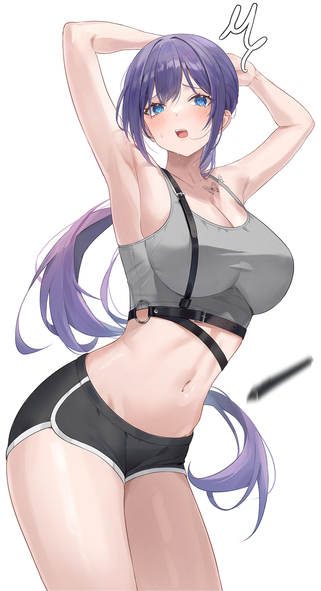 This is a pixiv picture whose title is YUNA in harness💜.