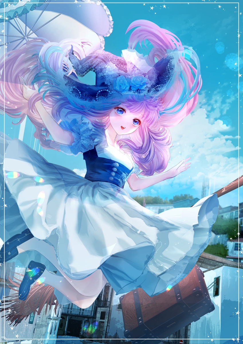 This is a pixiv picture whose title is vacation witch.