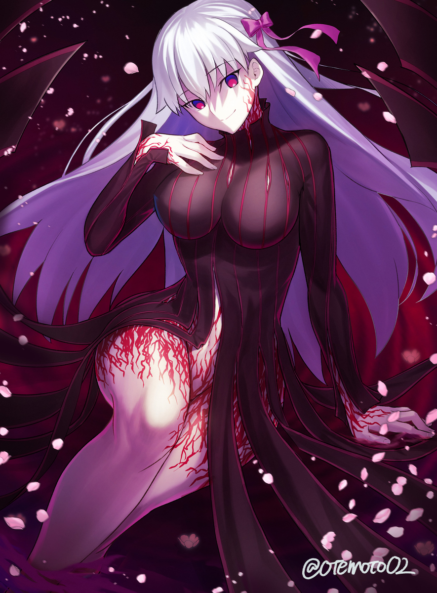 This is a pixiv picture whose title is 黒桜.