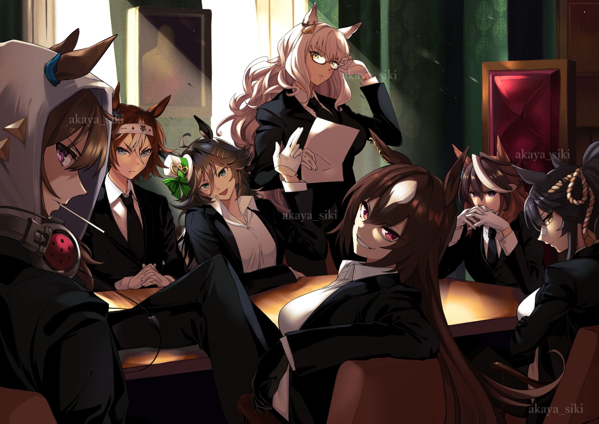 This is a pixiv picture whose title is スーツウマ娘.