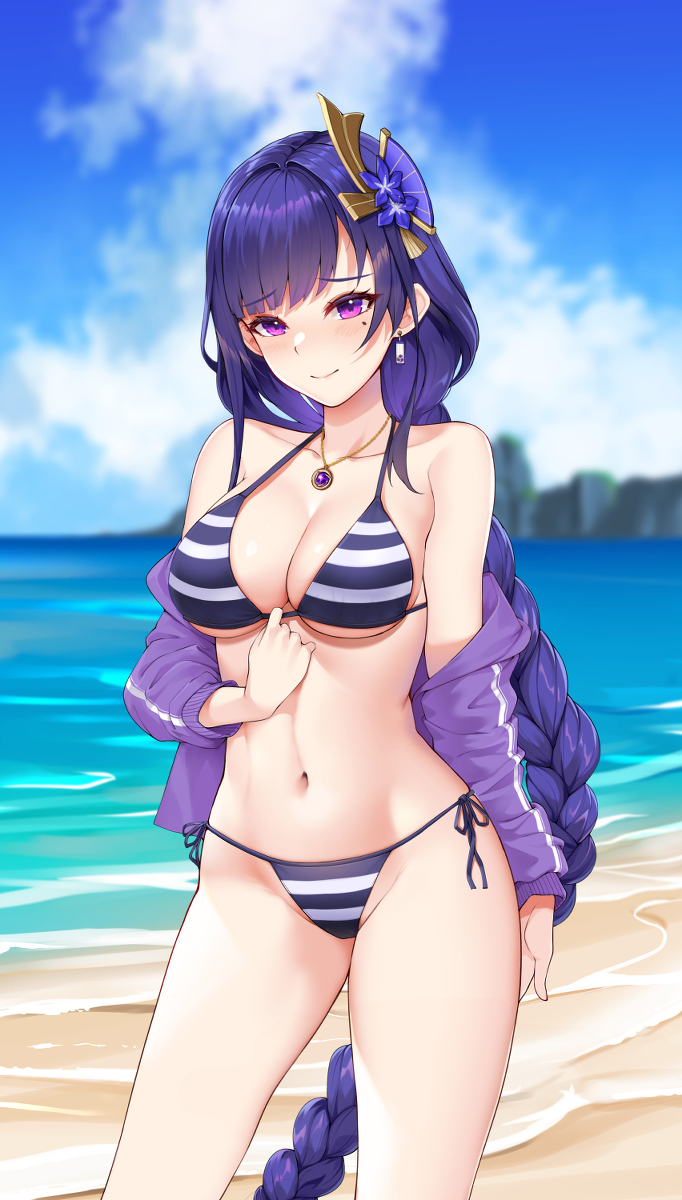 This is a pixiv picture whose title is 雷電将軍.