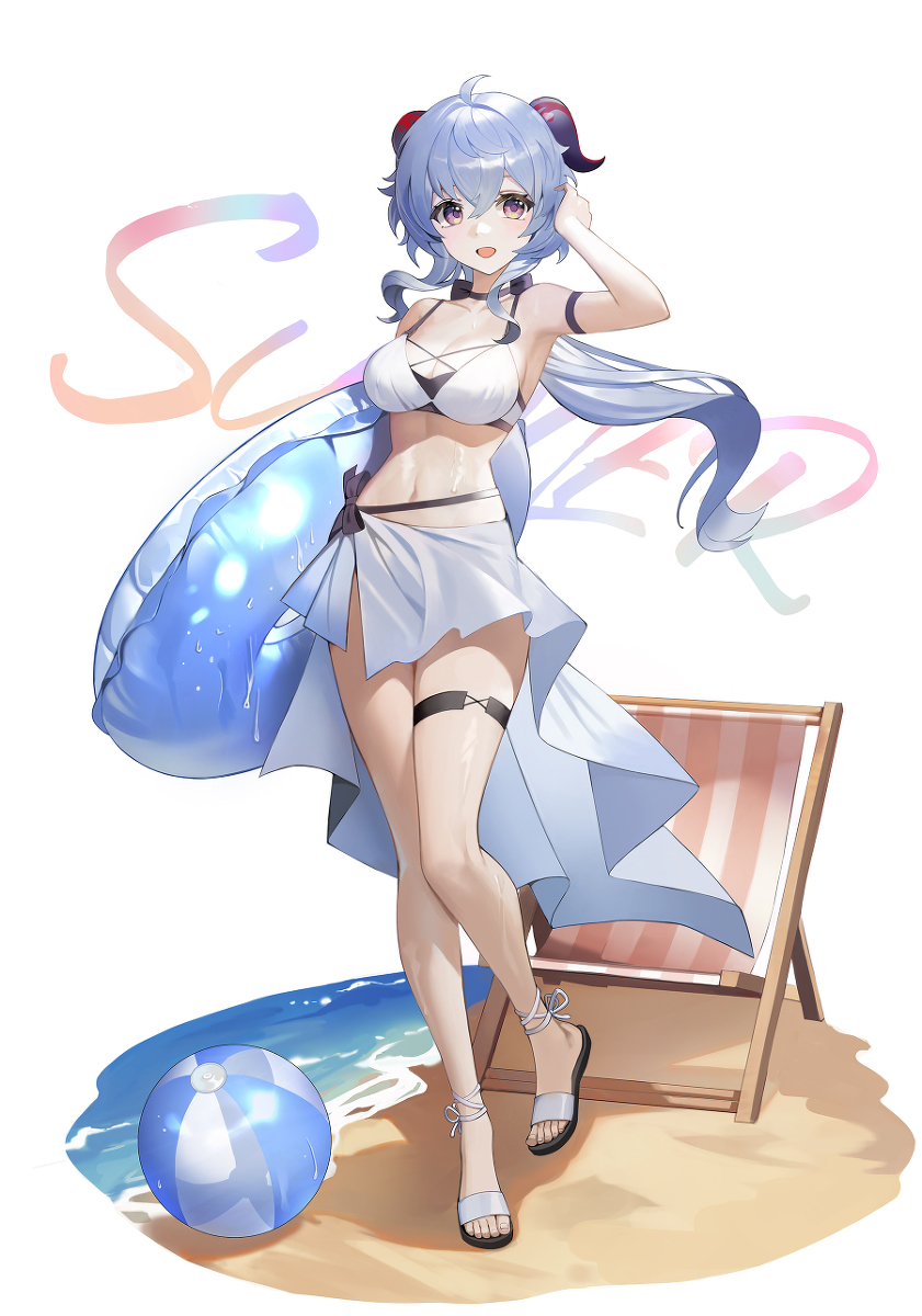 This is a pixiv picture whose title is 夏 甘雨.