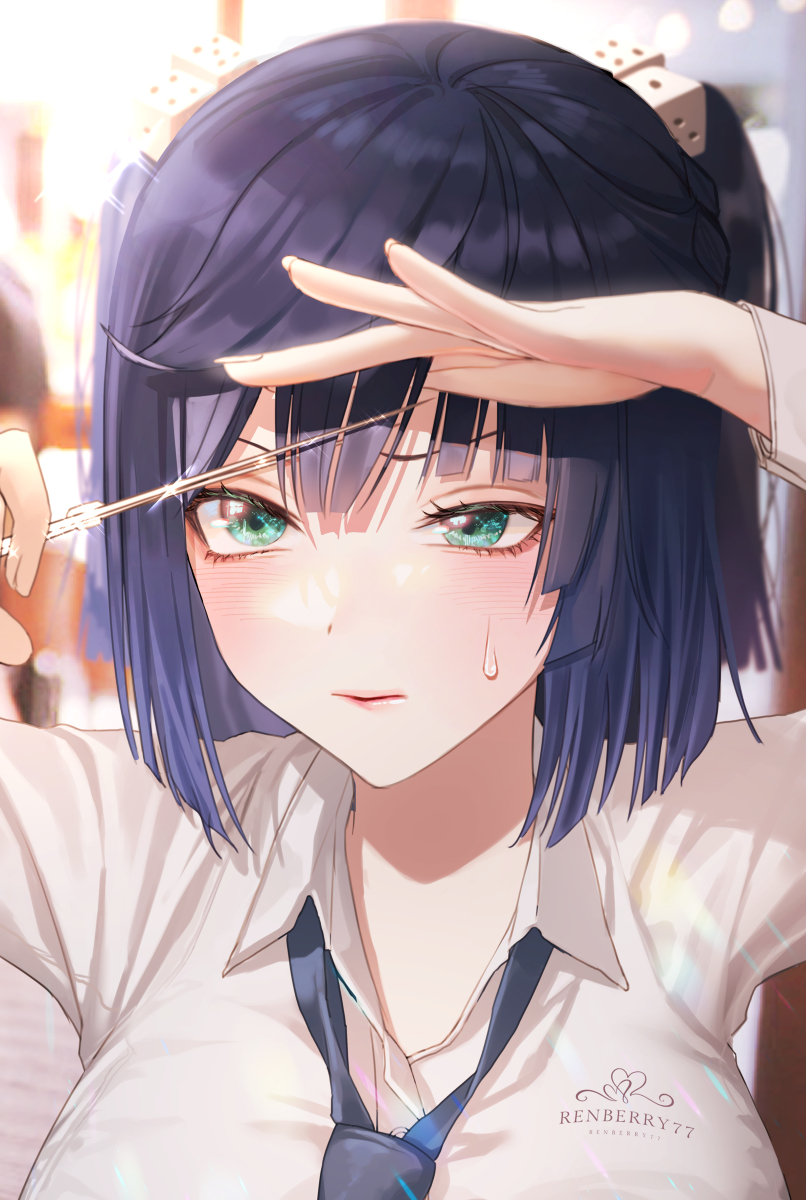 This is a pixiv picture whose title is Young Yelan Self Hair Cut.