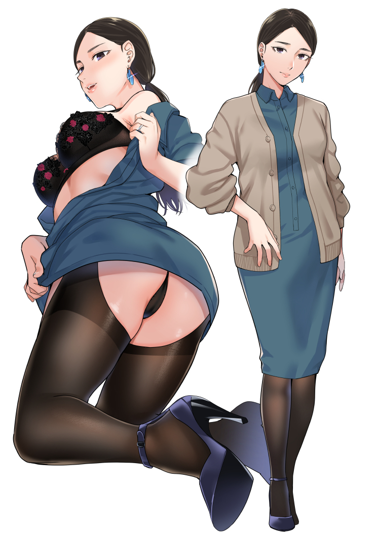 This is a pixiv picture whose title is 30代人妻の魅力.